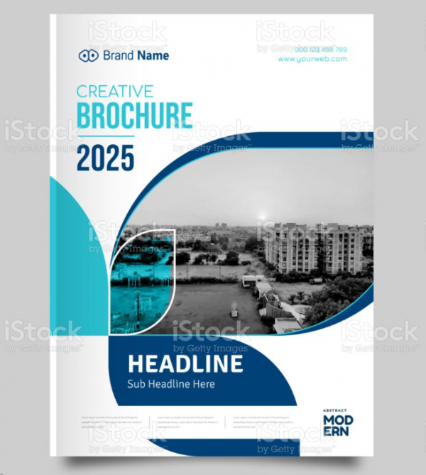 Desain cover buku dengan ilustrasi pemandangan kota